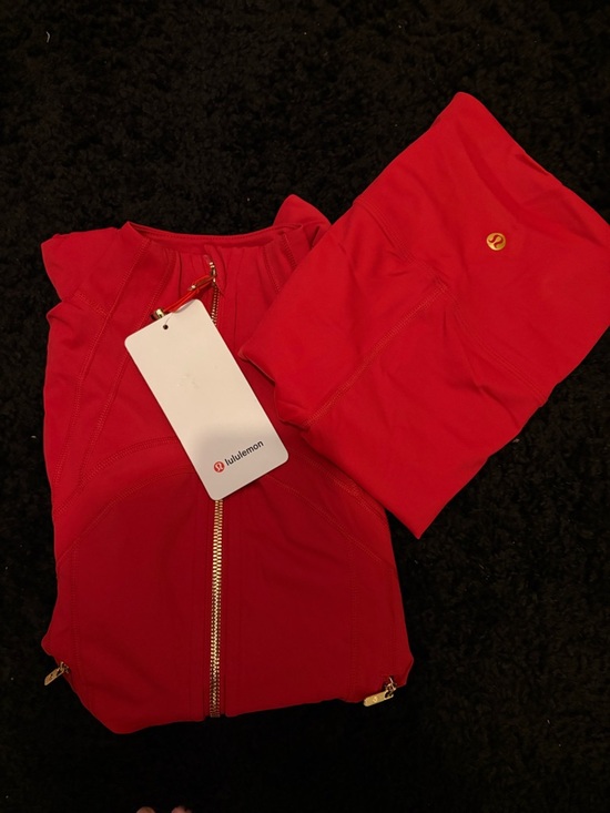 lululemon athletica Pants - lululemon athletica Red Leggings & Jacket Set